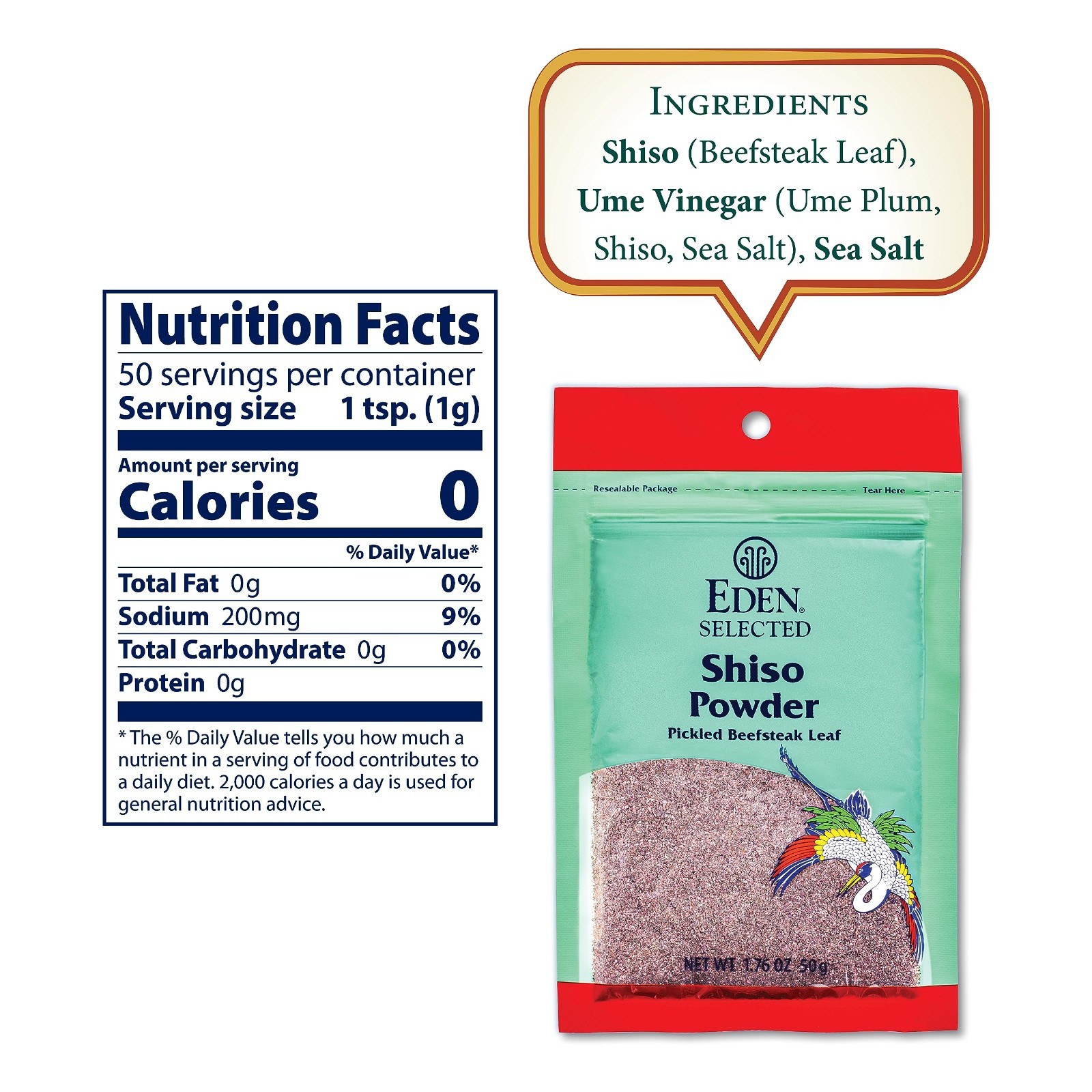 Shiso Leaf Powder – Japanese Pickled Beefsteak Leaf, 1.76 oz (Pack of 2)