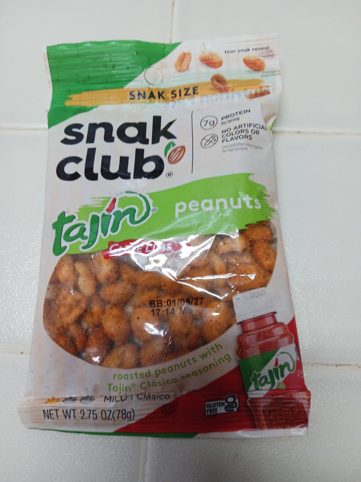 Snak Club Tajin CHILI & LIME Seasoned PEANUTS {LOT OF 10 BAGS} SNAK SIZE