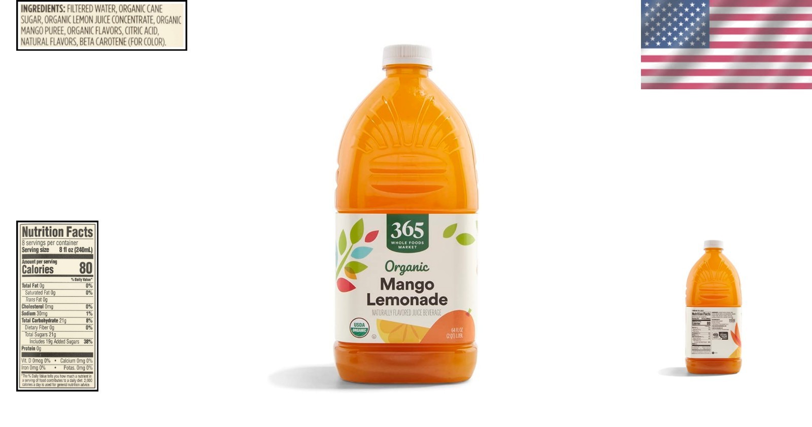 64 Fl Oz Naturally Flavored Organic Mango Lemonade for Perfect Entertaining