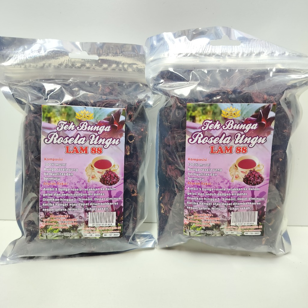 Purple Roselle Flower Herbal Tea Dried Petals 100g tart floral infusion
