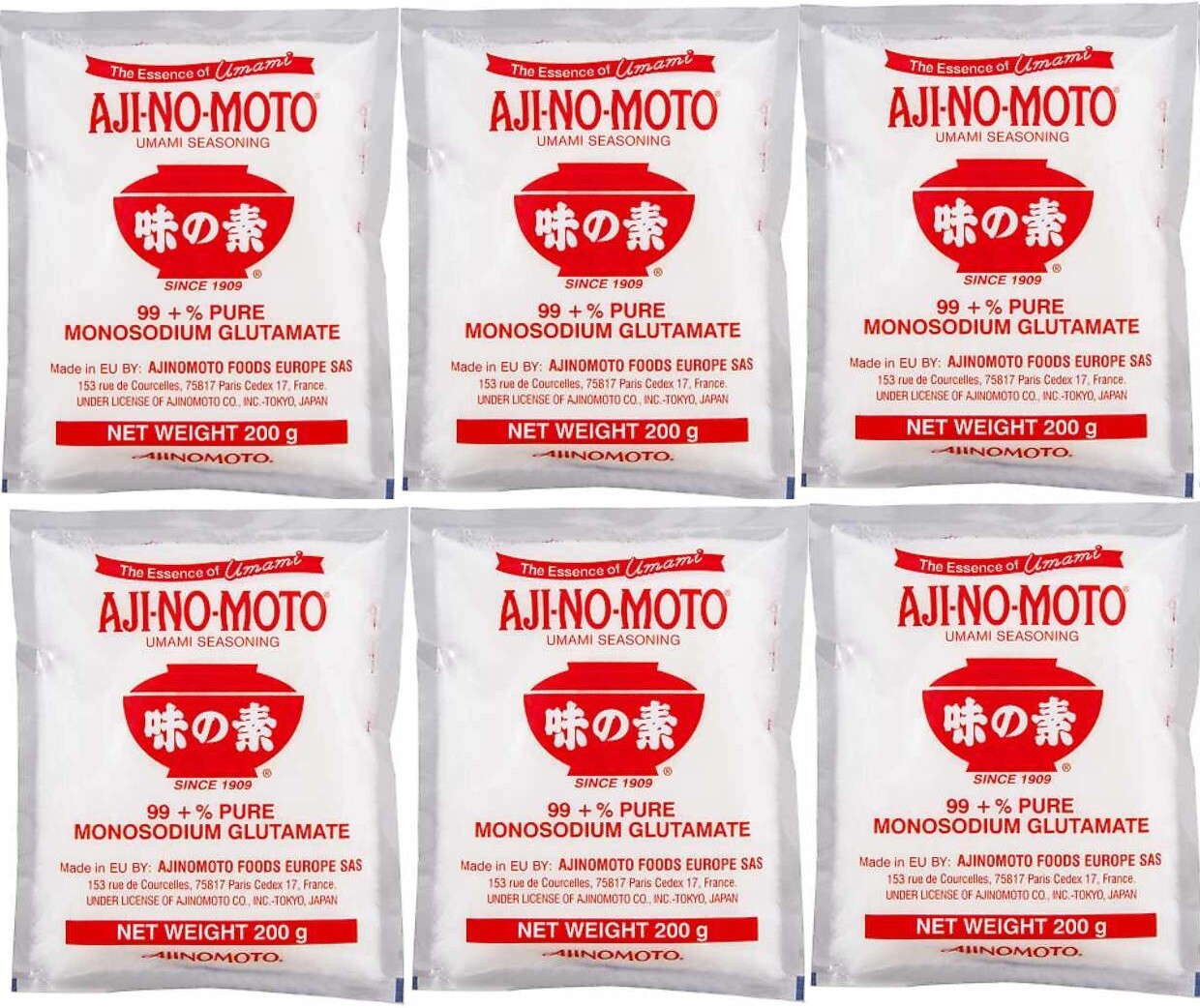 6 x 200g MSG Ajinomoto Monosodium Glutamate Umami Seasoning AJI-NO-MOTO