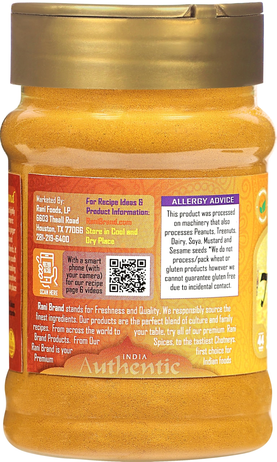 Rani Turmeric (Haldi) Root Powder Spice, (High Curcumin Content) 3oz (85g)