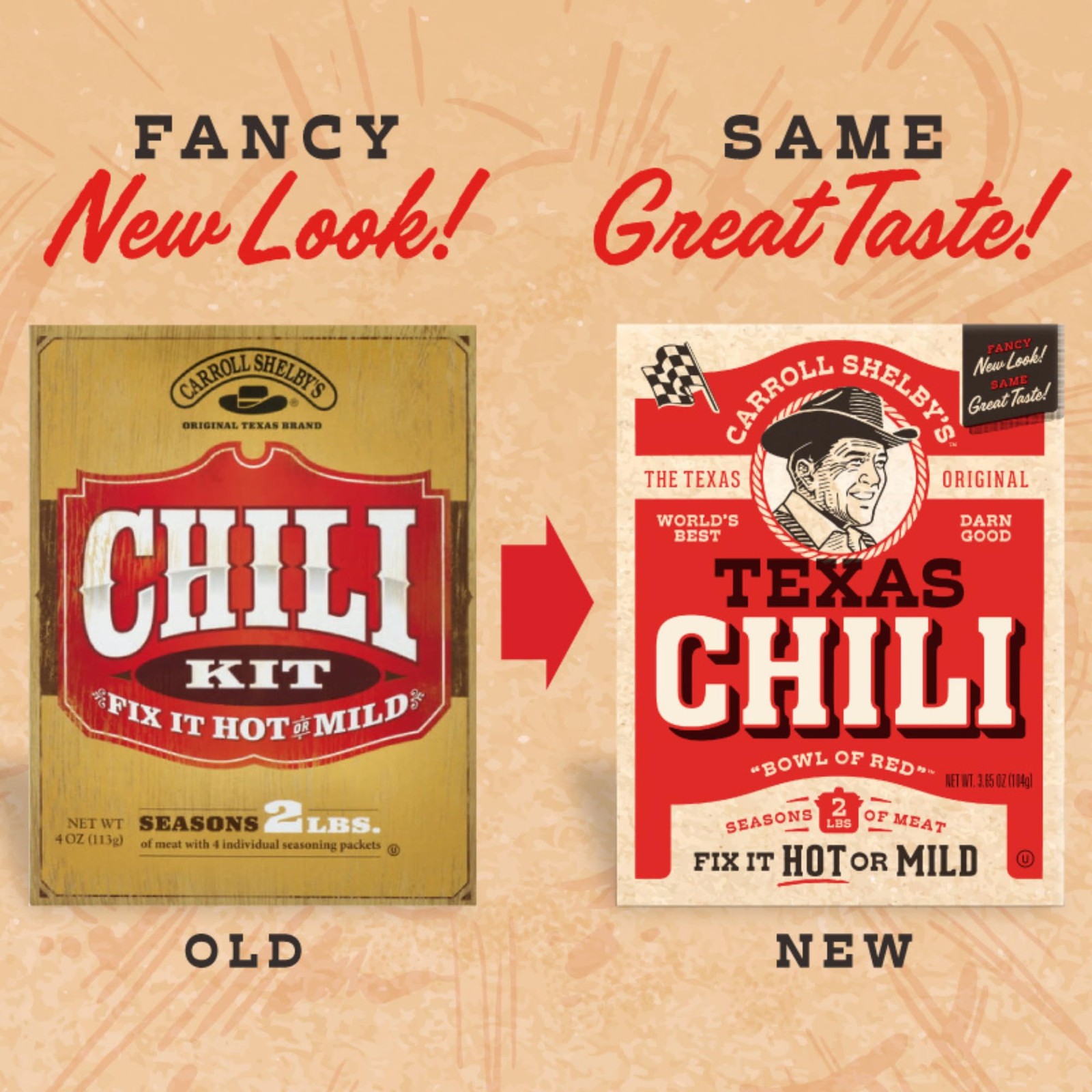 Carroll Shelby’s Original Texas Chili Mix Kit, 3.65 Ounce Box (Pack of 5)