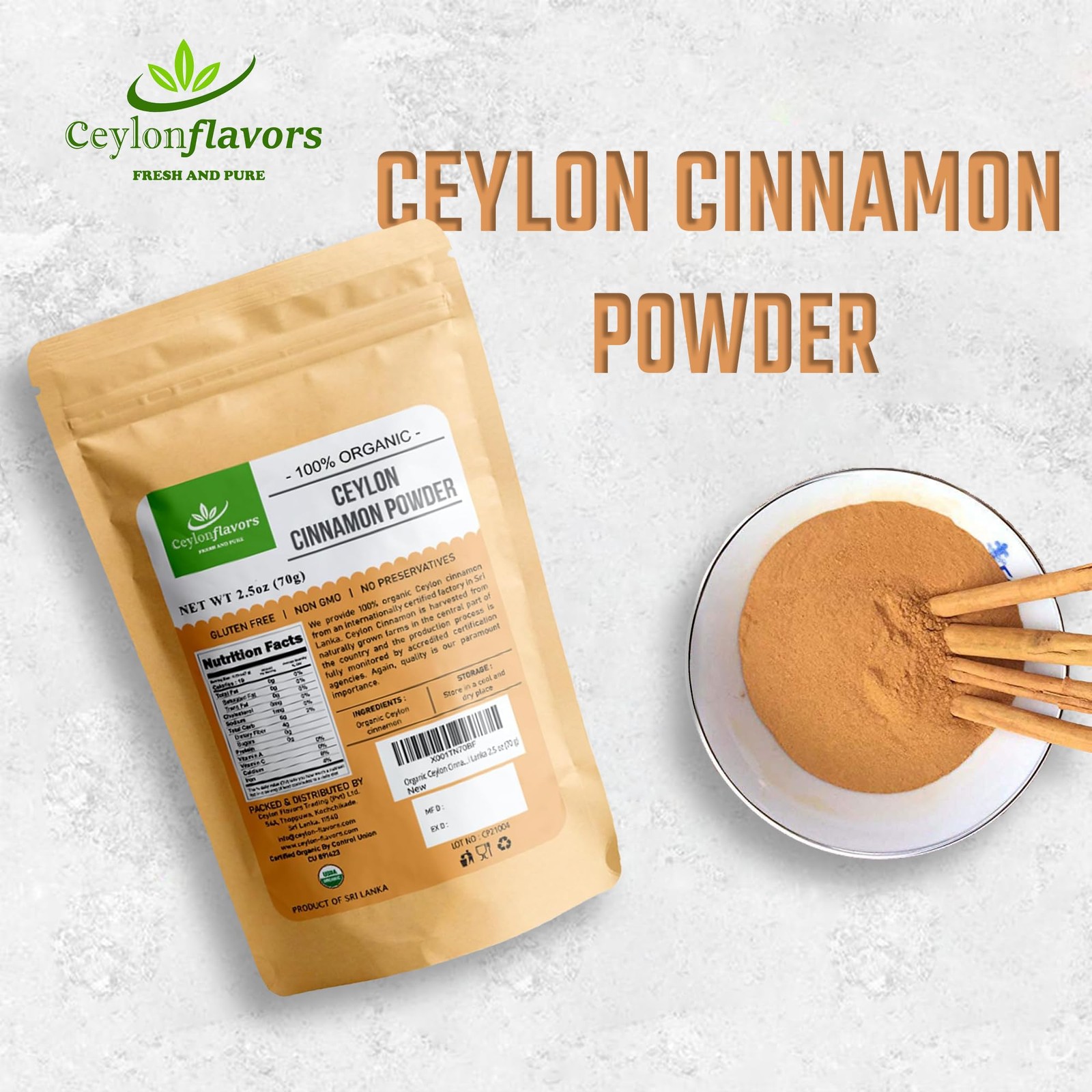 Ceylon Flavors Fresh and Pure USDA Certified Organic Premuim grade Real…