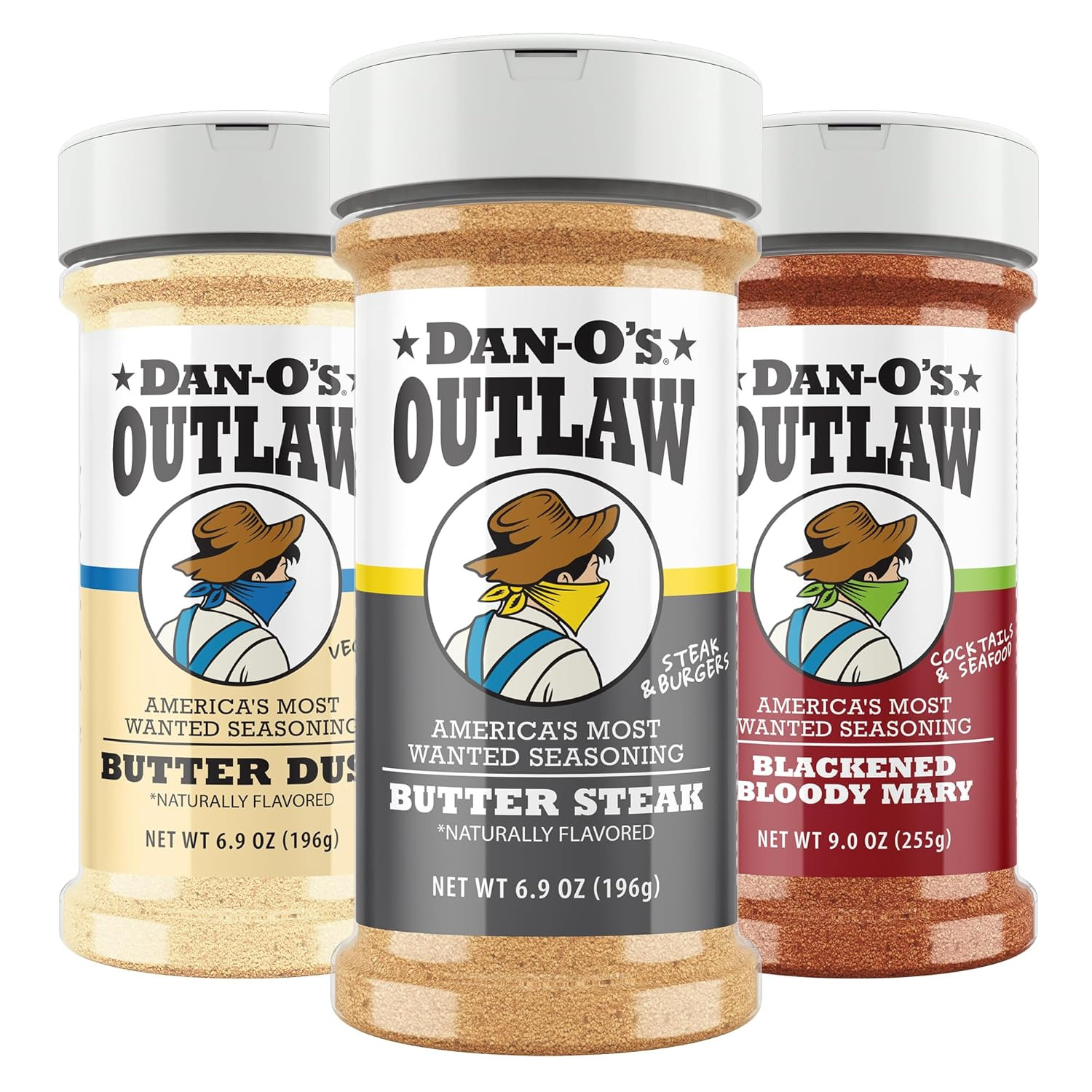 Dan-O’S Outlaw Seasoning Variety Pack – 3 Bottle Set – Butter Dust, Butter Steak