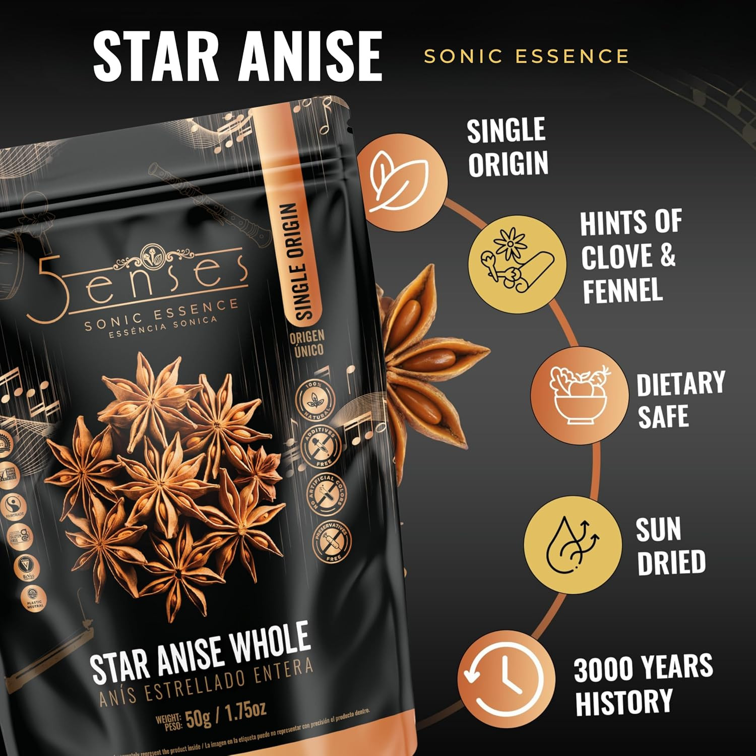 Star Anise Whole Pods | Ans Estrellado | 1.75Oz / 50G Resealable Bag An�S Estrel