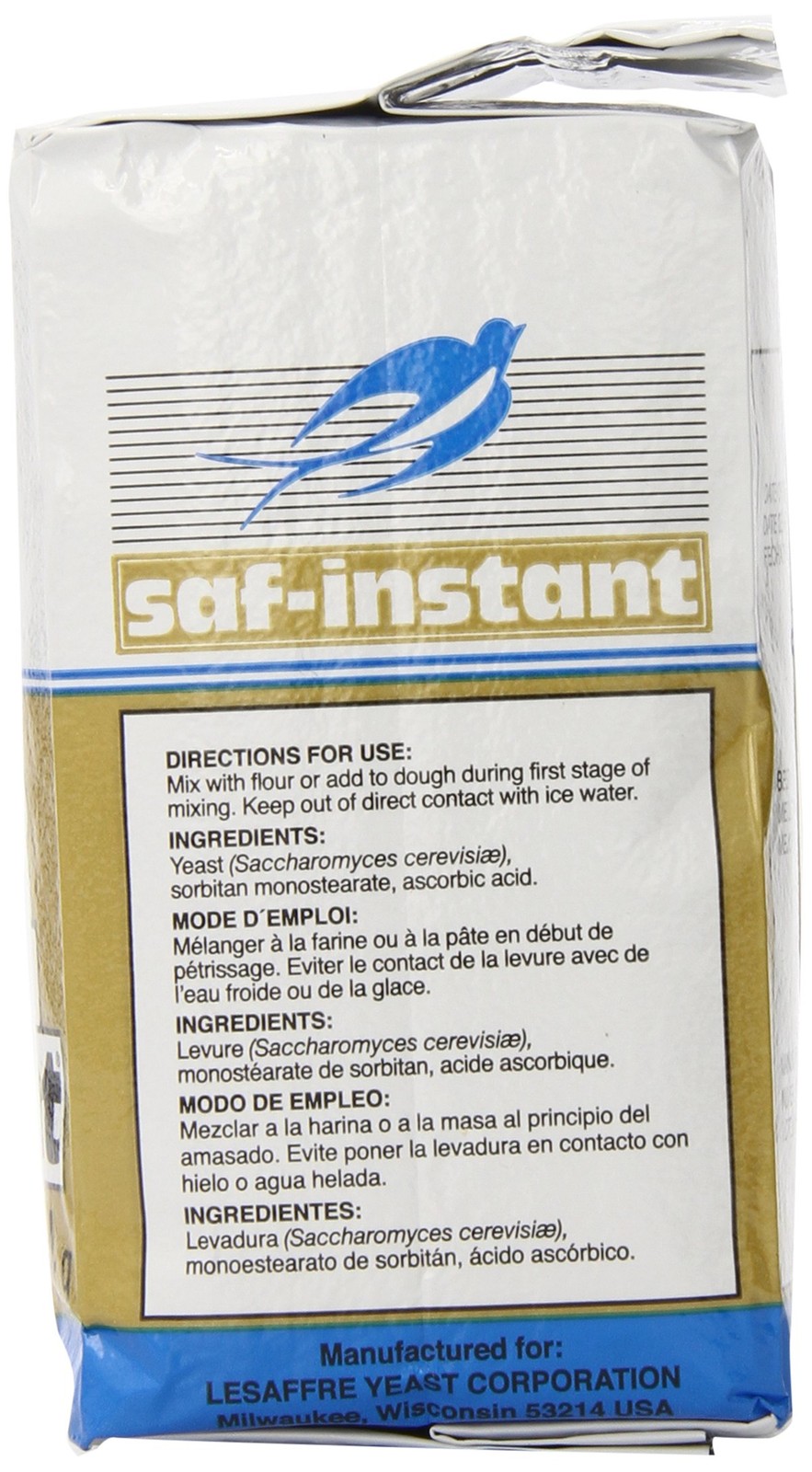LeSaffre Saf-Instant Yeast, Gold, 1 Pound 16 ounce (Pack of 1), 1 Gold