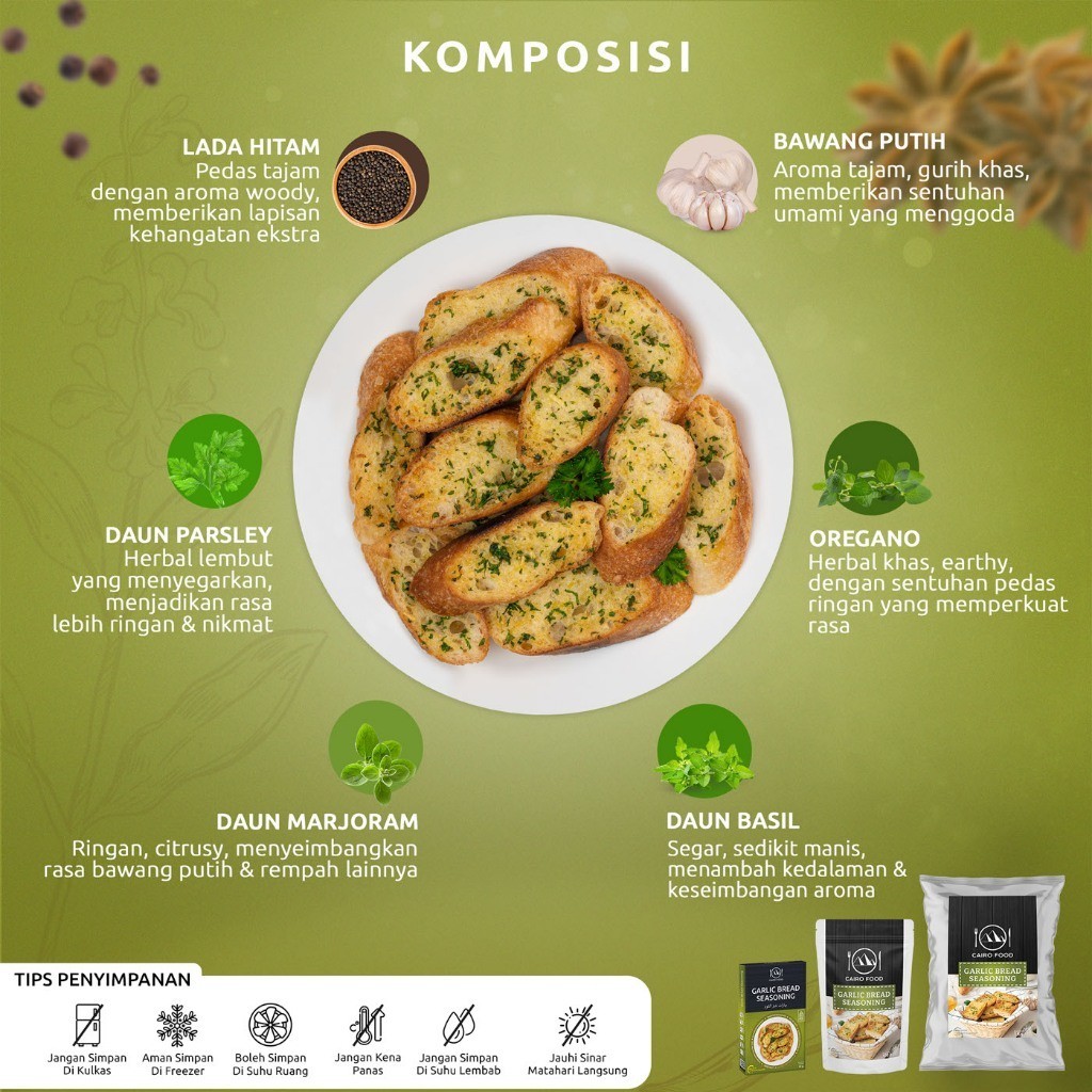 Garlic Bread Seasoning Blend, sweet heat, street flavors, bold aroma staple