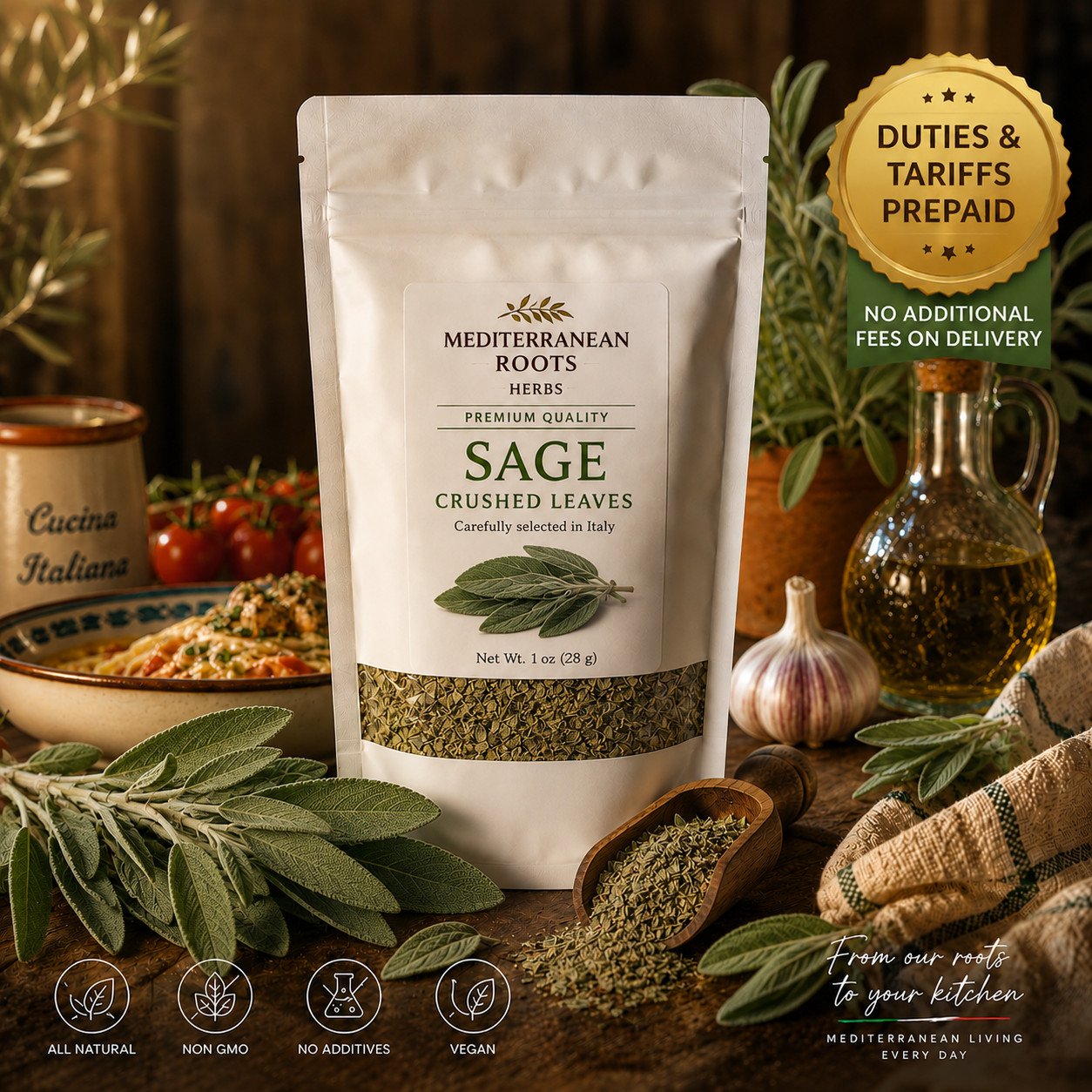 Organic Sage Leaves, Mediterranean Herb,Italian Herb, Herbal Infusions & Tea