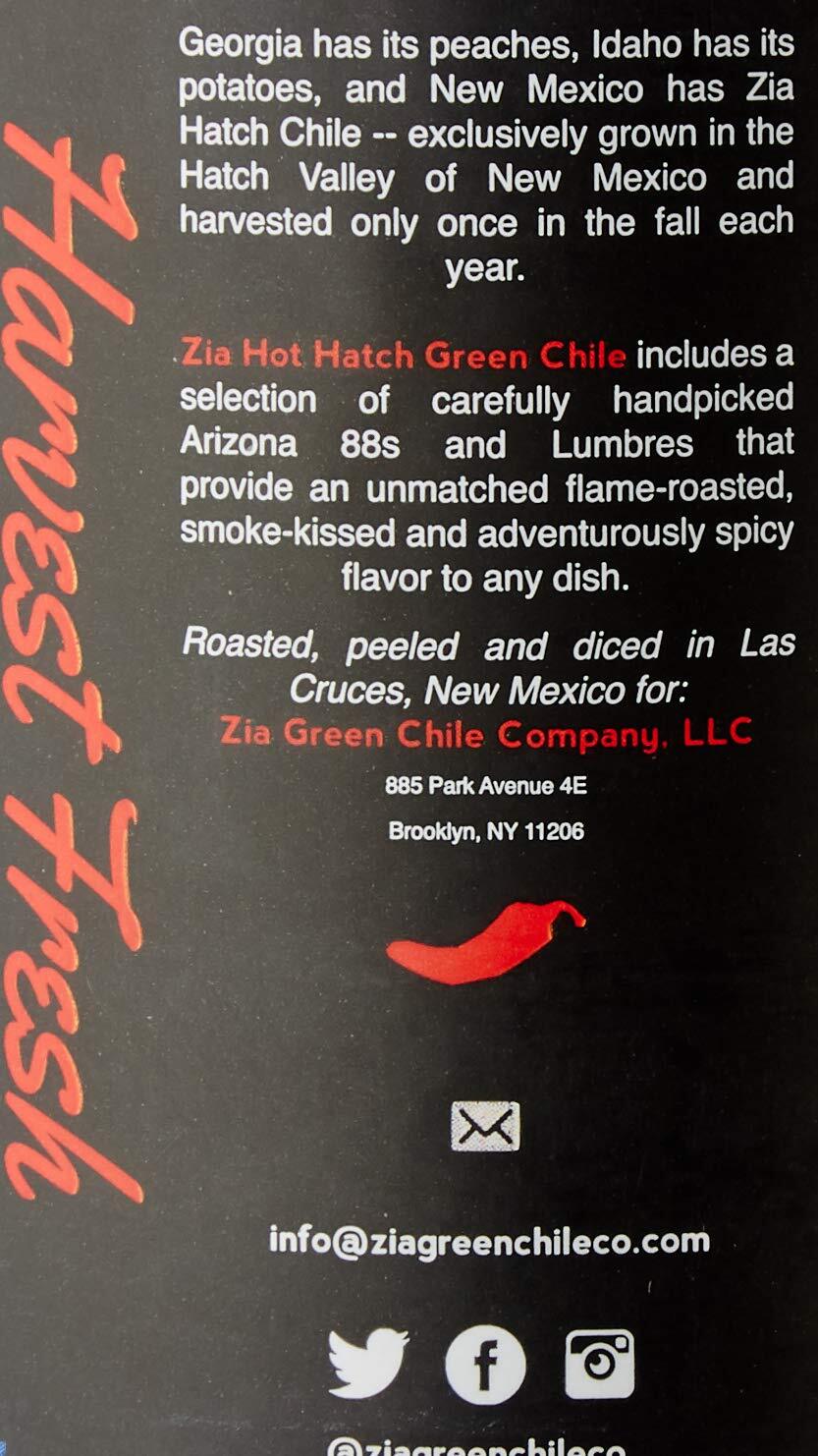 Hatch Green Chile Peppers 1 Pound Flame Roasted Diced Gluten Free Spicy Flavor