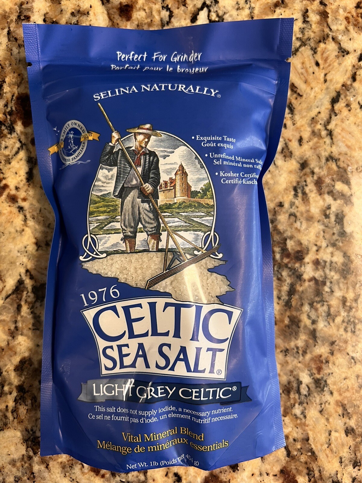 CELTIC SEA SALT LIGHT GREY COARSE MOIST HAND HARVESTED PERFECT MINERALS 1LB NEW 