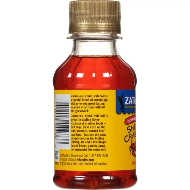 Zatarain’s Liquid Shrimp and Crab Boil (4 Pack) 4 oz Bottles Seafood Seasoning