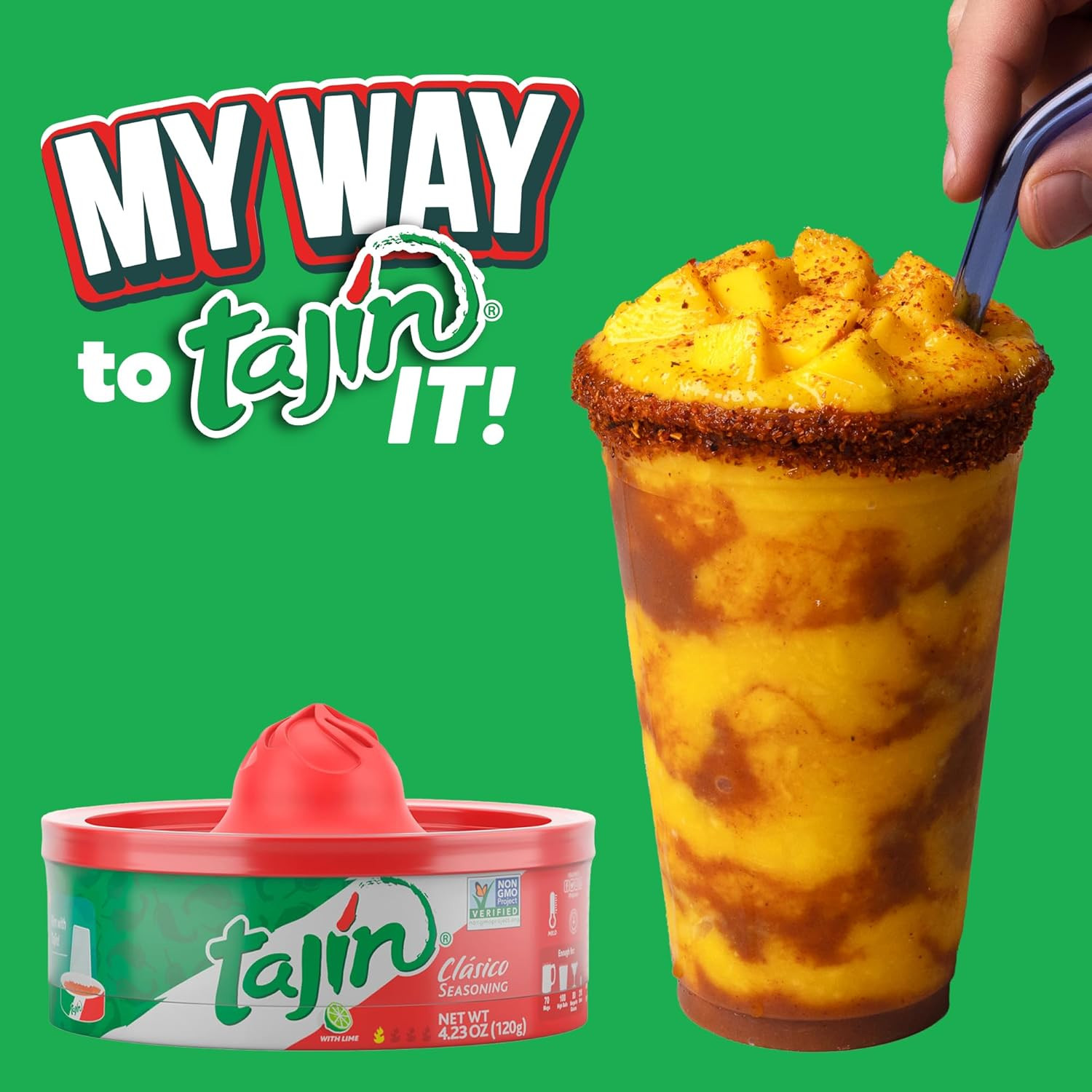 Tajín Clásico Chile Lime Seasoning Rimmer 4.23 Oz, Cocktail Glass Rimmer for Mar