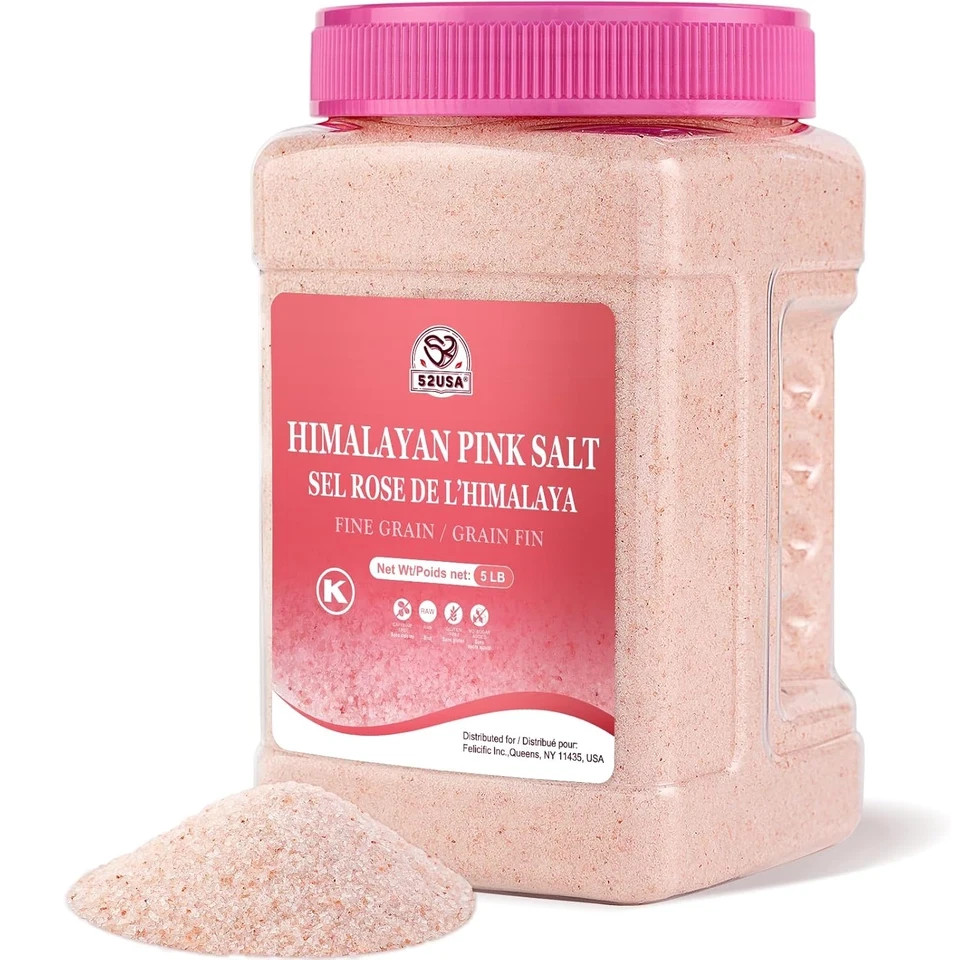 Himalayan Pink Salt Fine, Fine Ground Table and Cooking Salt, 80oz (5 Pound),…