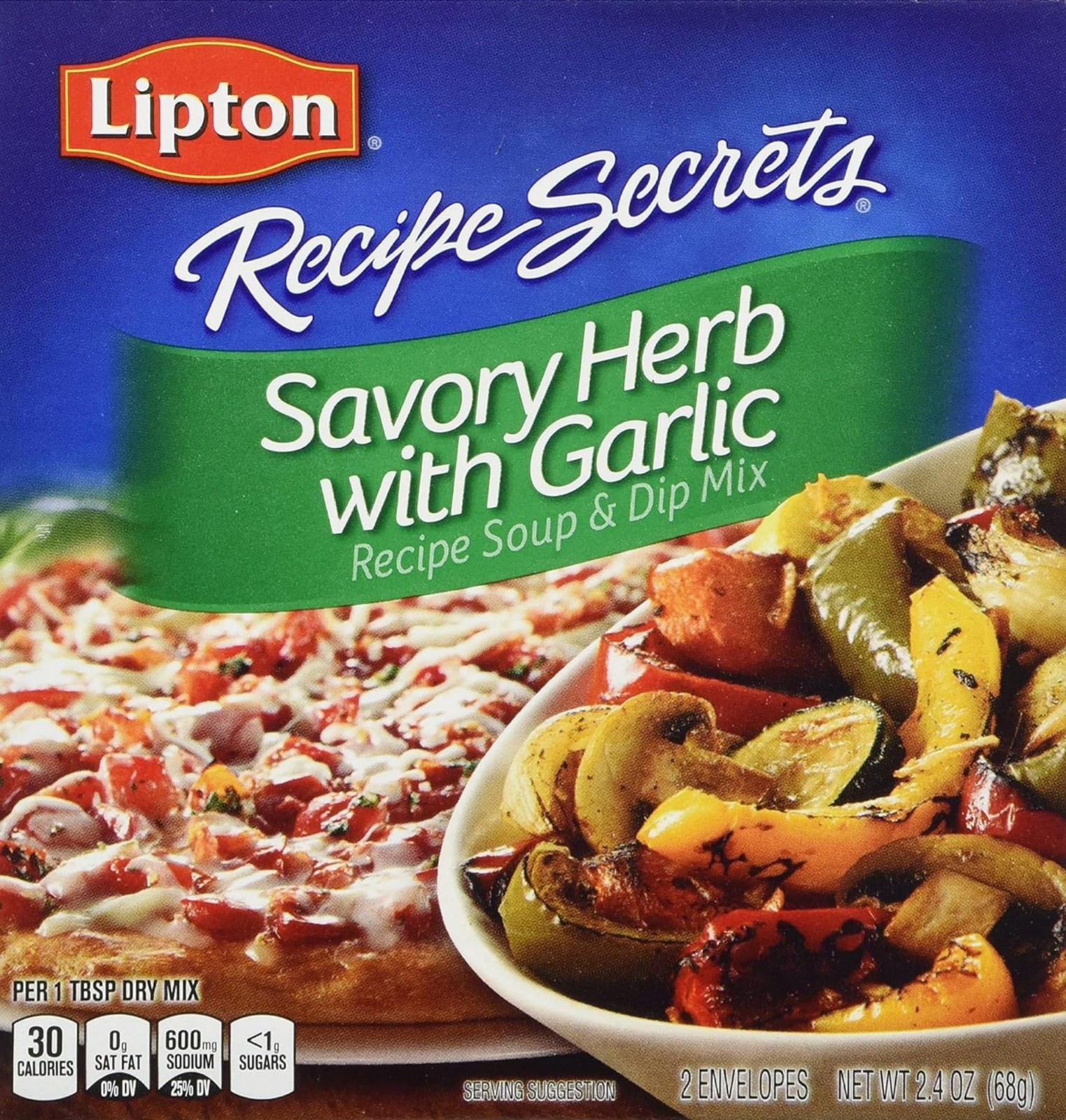 Savory Herb & Garlic Soup & Dip Mix – 4 Pack, 2.4 oz Envelopes, Easy Recipes