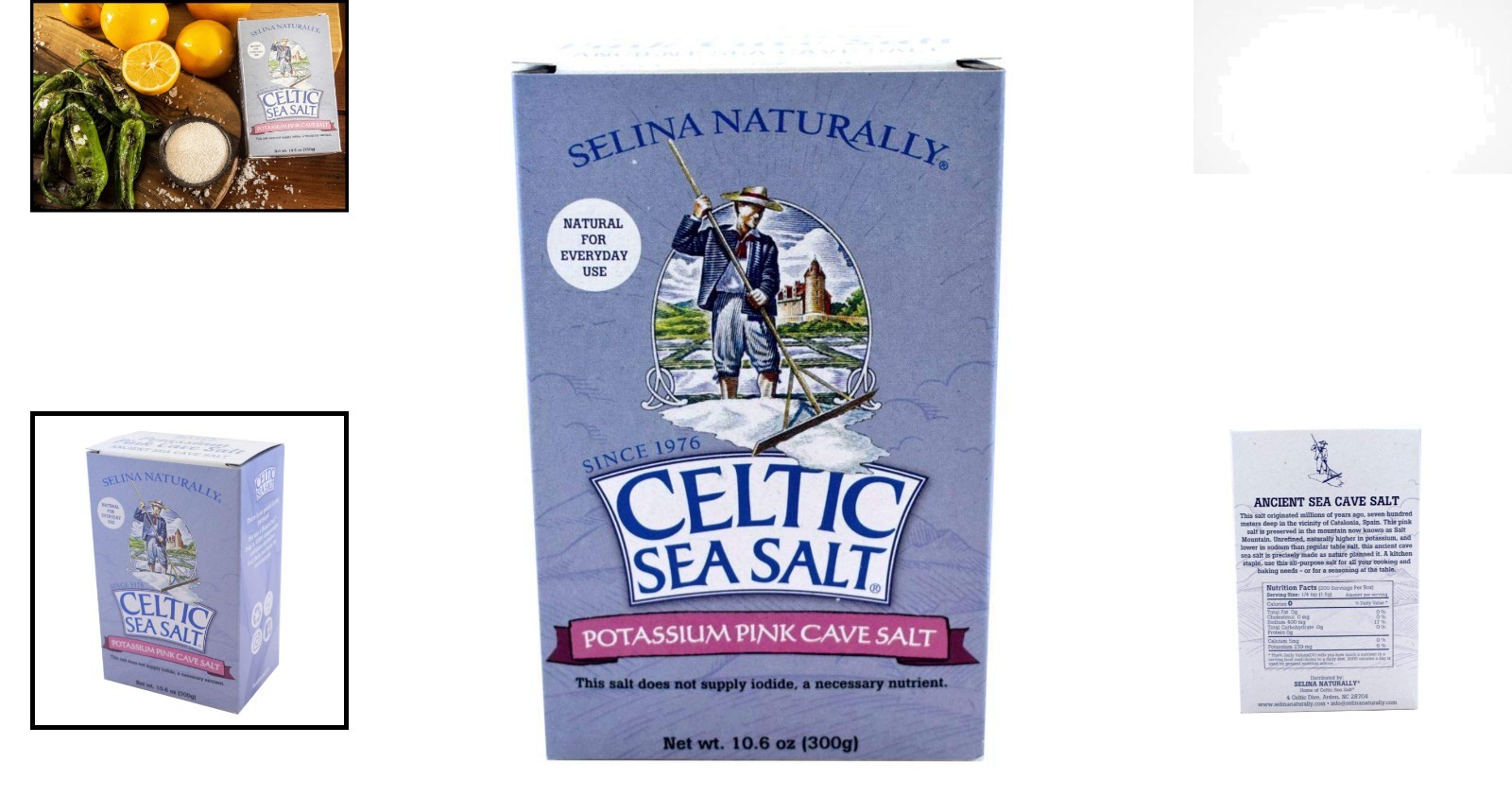 Gourmet Pink Potassium Cave Salt 10.6 Oz – Light in Sodium, Rich in Flavor