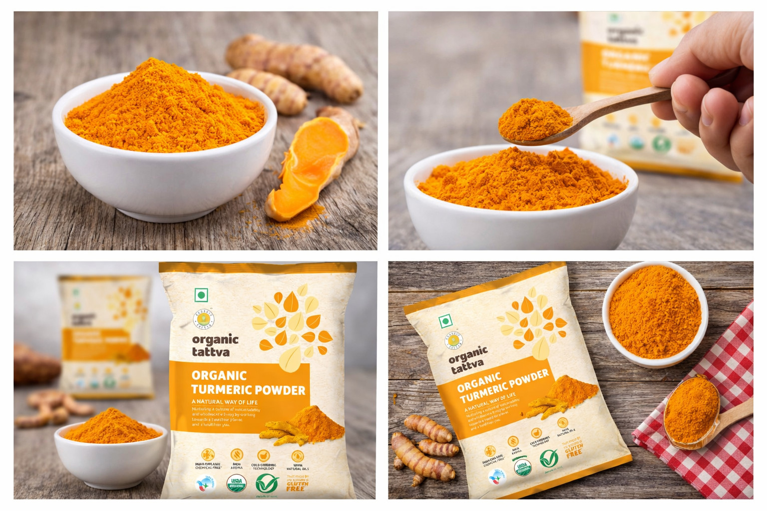 100% Pure USDA Certified Organic Turmeric Root Powder 100g Free Shipping