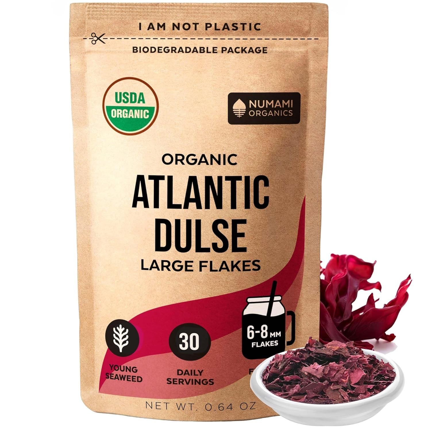 Organic Atlantic Dulse Flakes Seaweed Gluten-Free 30 Servings
