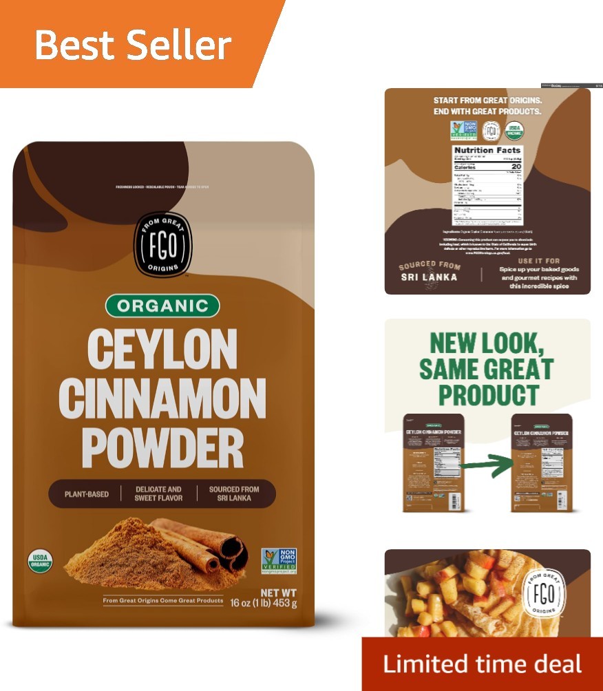 Versatile Organic Ceylon Cinnamon Powder, 16oz – Elevate Your Cooking Experience