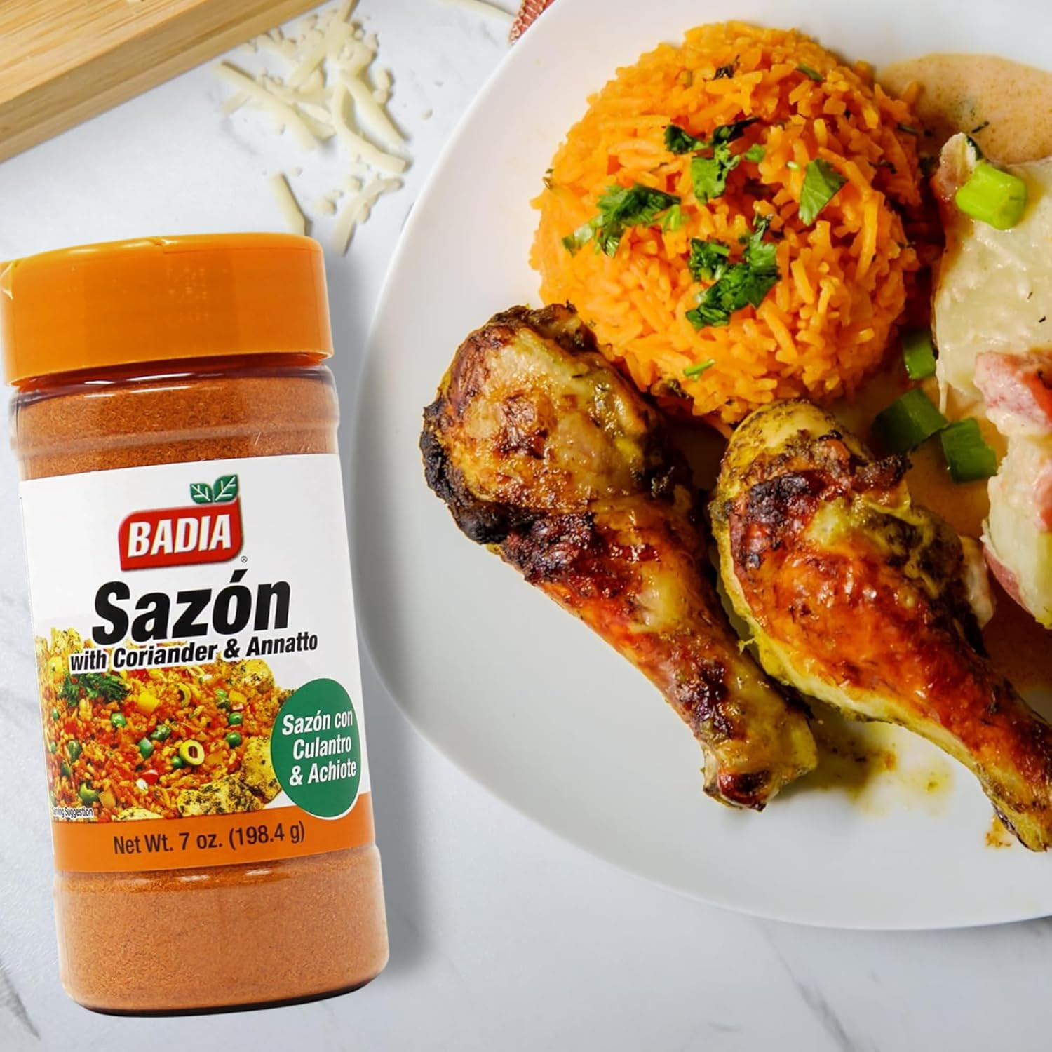 Badia Sazon with Coriander & Annatto Seasoning, 7 Oz – Perfect Blend, Authentic