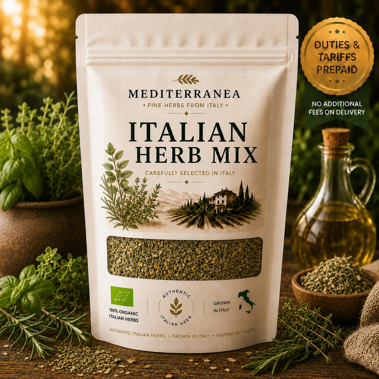 Organic Italian Herb Mix | Premium Italian Seasoning | Mediterranean Roots