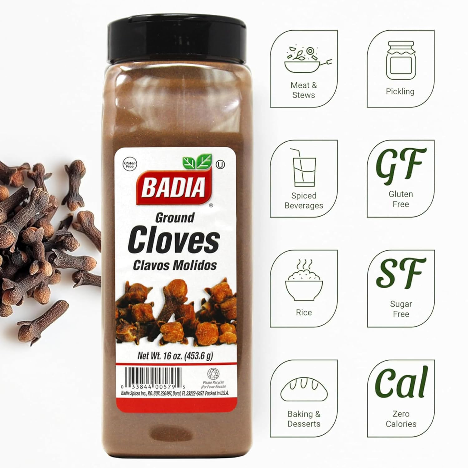 Ground Cloves, 16 Oz – Premium Spice for Baking, Cooking & Beverages, Warm Aroma