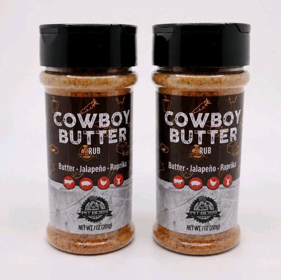 Pit Boss Cowboy Butter Rub 7oz 2 Pack Jalapeno Paprika BBQ Grill Meat Seasoning