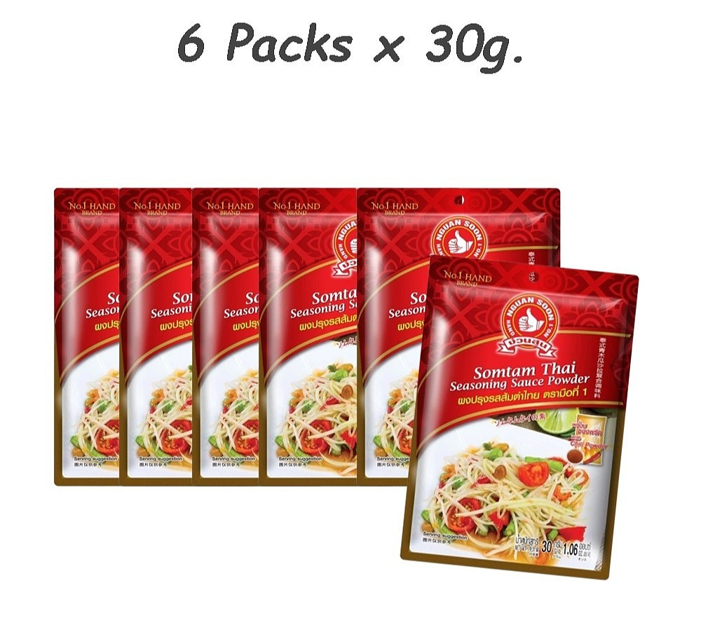 Thai Papaya Salad Mix Seasoning Powder Som Tum Authentic Thai Flavor 30g. x 6
