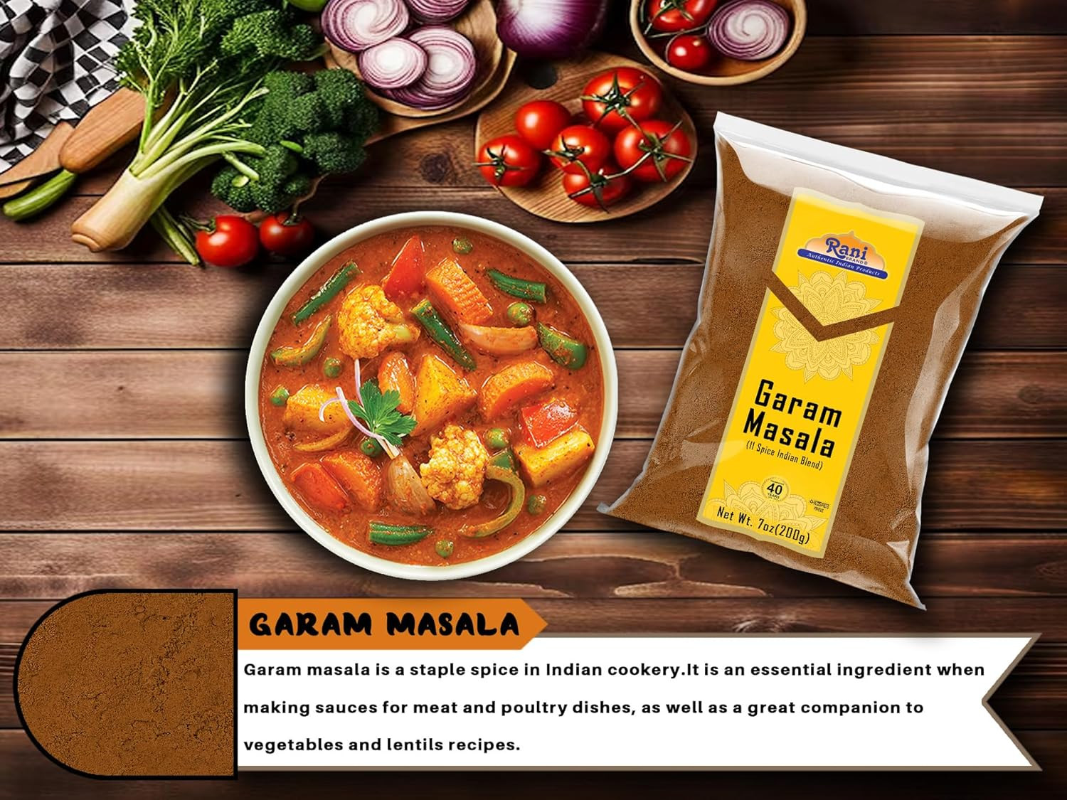 Rani Garam Masala Indian 11-Spice Blend 7oz (200g) ~ All Natural, Salt-Free | Ve
