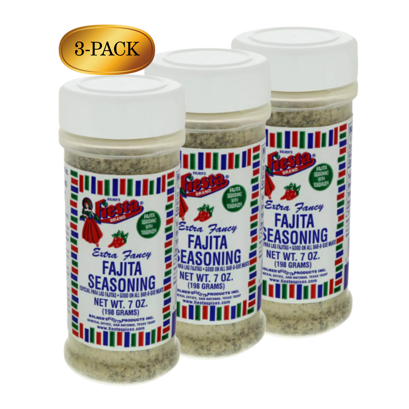 Fiesta Fajita Seasoning 7 oz (3-Pack) | Texas Style BBQ & Tex-Mex Blend