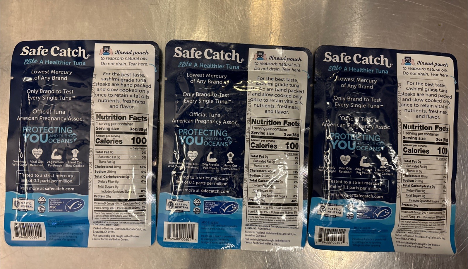 Safe Catch Garlic Herb Wild Tuna Pouch By Safe Catch 2.6 Oz 12 Pack Variety Set