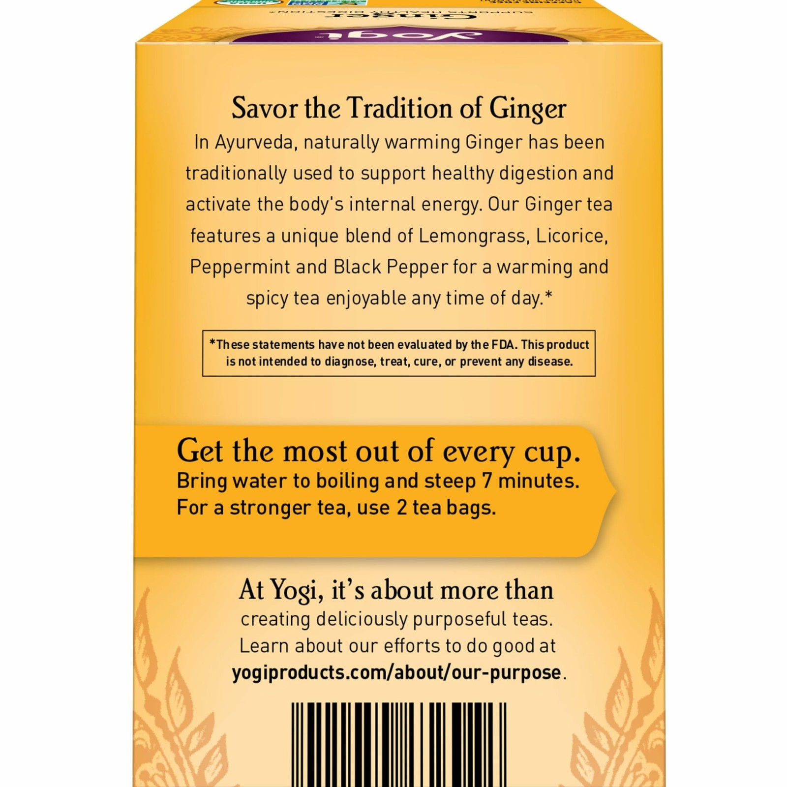 Yogi Tea Ginger – 16 Bags per Pack (4 Packs) – Organic 16 Count (Pack of 4)