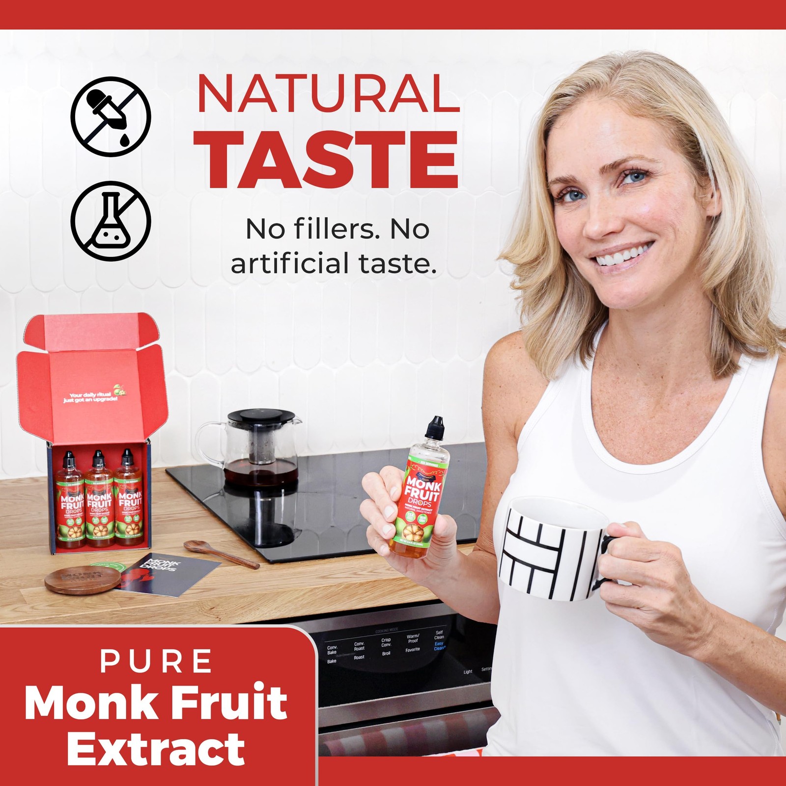 Monk Fruit Extract 6 Drops = 1 Tsp of Sugar Zero Calories, NonGMO, No Fillers…