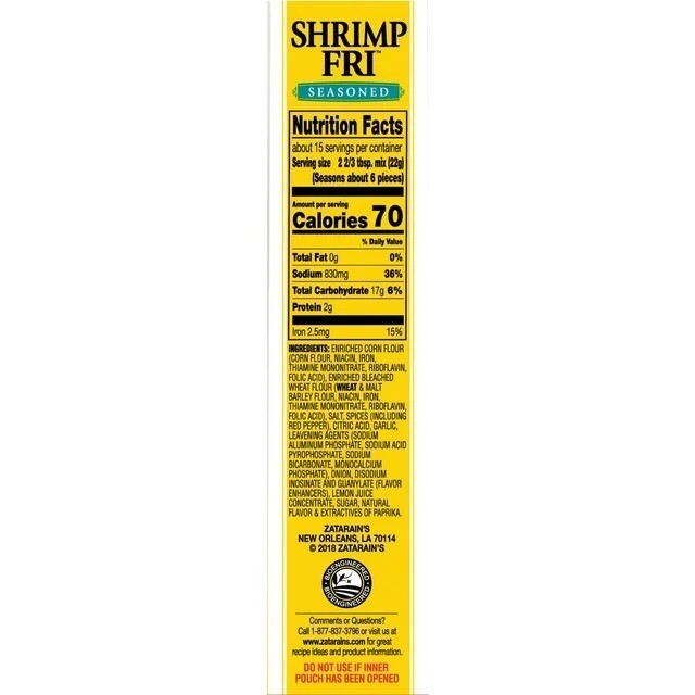 Zatarain’s Kosher Seasoned Shrimp Fri 2-12 oz or 1-24 oz Box