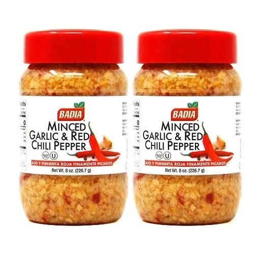 Badia® Minced Garlic & Red Chili Pepper 8 oz (2 Pack) Kosher & Gluten Free