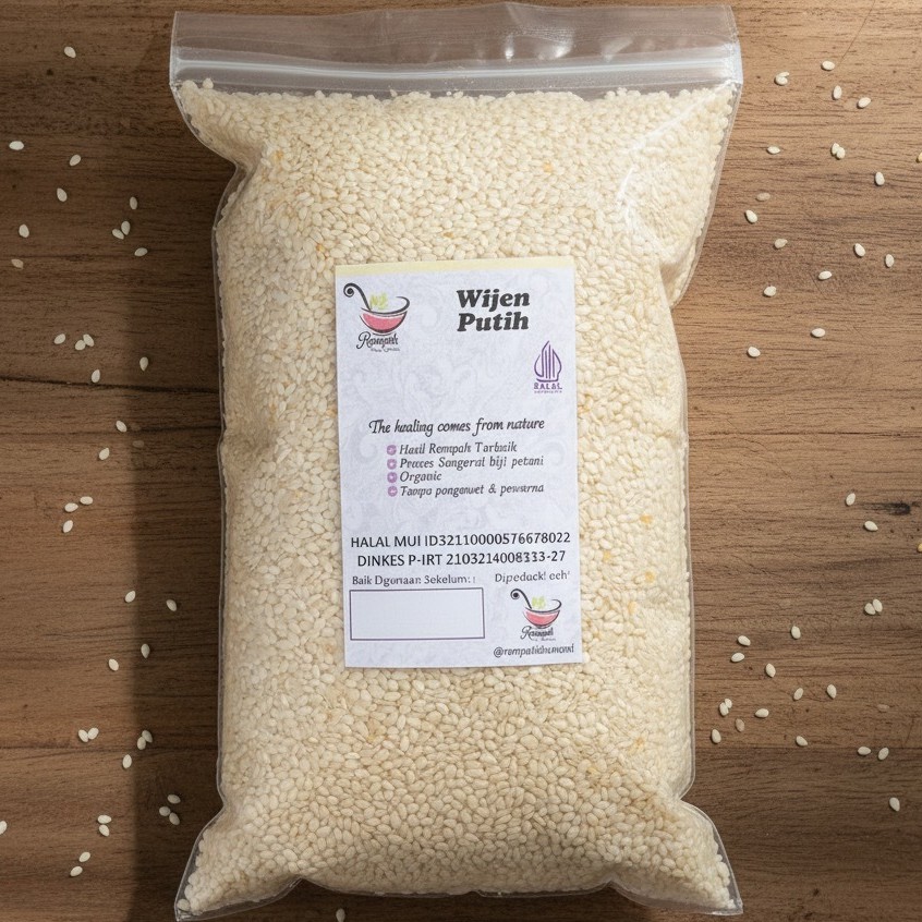 White Sesame Seeds 1kg | Halal | Kitchen Topping & Baking | Eco Conscious Flavor