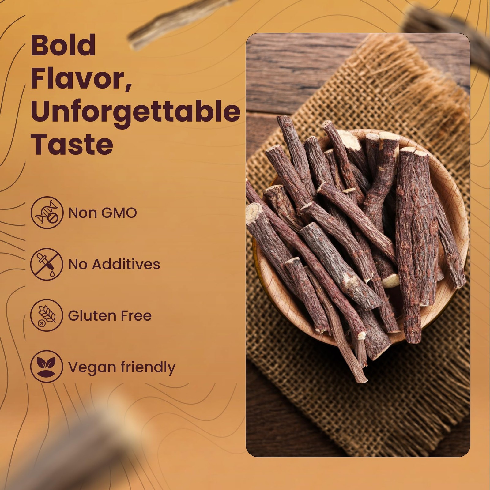 Licorice (Mulethi) Root Sticks, Glycyrrhiza 3.5 Ounce (Pack of 1), Yellow