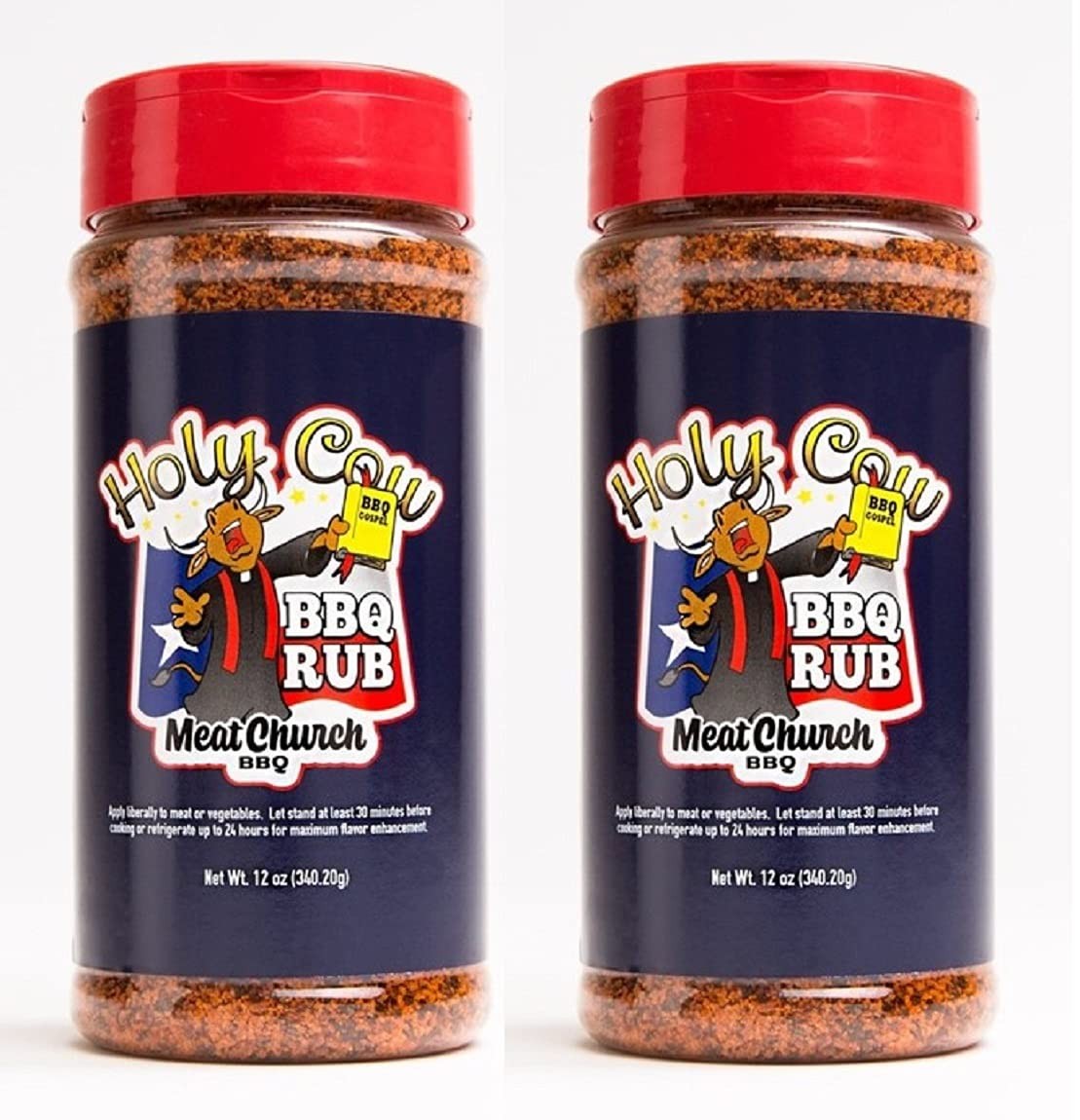 BBQ Rub Combo: Two Bottles of Holy Cow (12 oz) BBQ Rub and Seasoning for Meat an