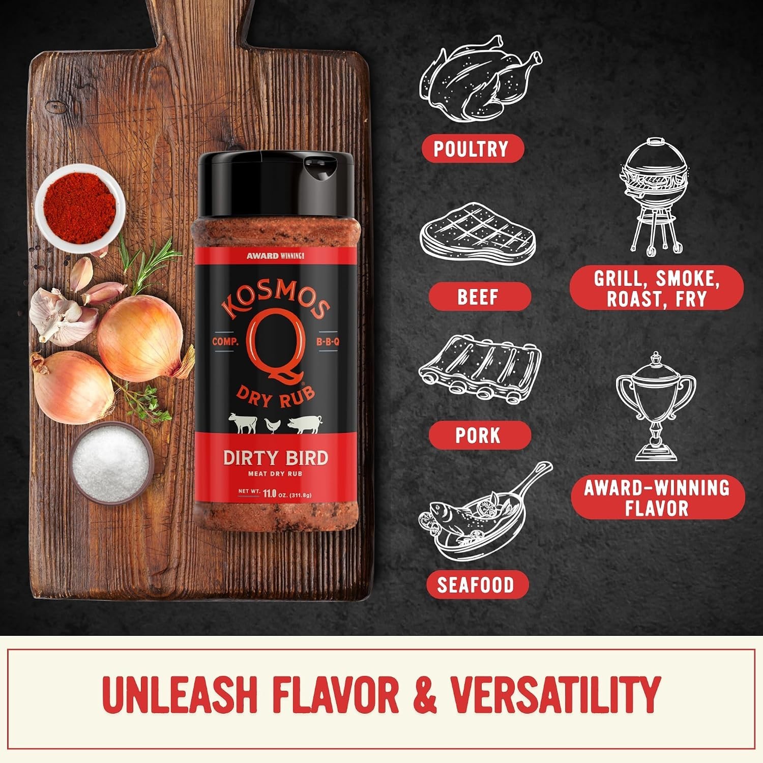 Father’s Day Gift: Hot Dirty Bird BBQ Rub, Spicy Chicken & Pork Seasoning, 11 Oz