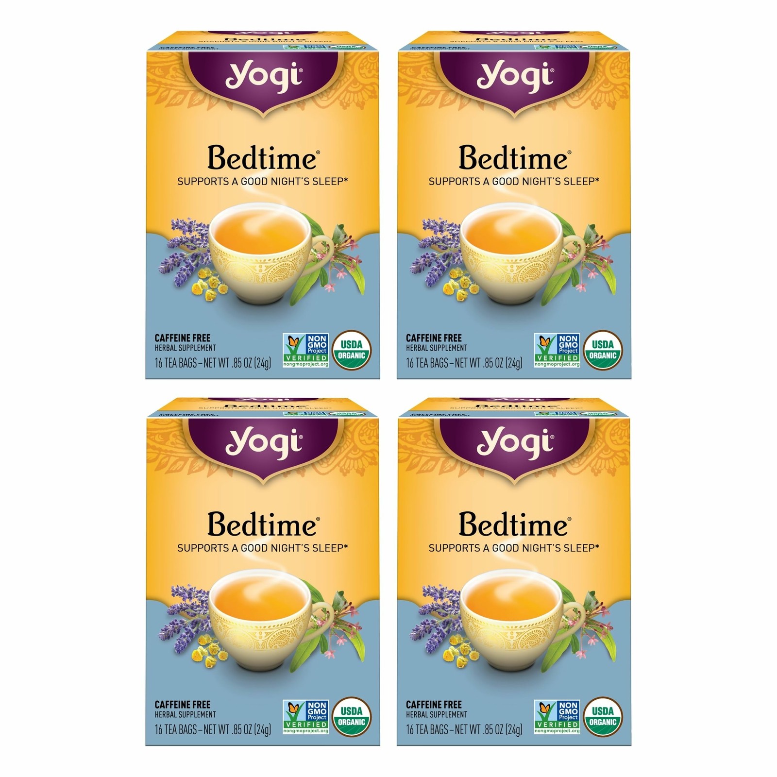 Yogi Tea Bedtime – 16 Bags per Pack (4 Packs) – 64 Count (Pack of 4)