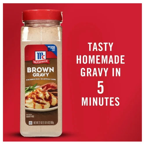 McCormick No Artificial Flavors Brown Gravy Seasoning Mix Bottle, 21.0 oz Bottle