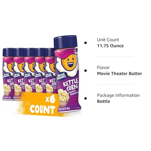 Kernel Season’s Popcorn Seasoning, Kettle Corn, 3 Ounce (Pack of 6)