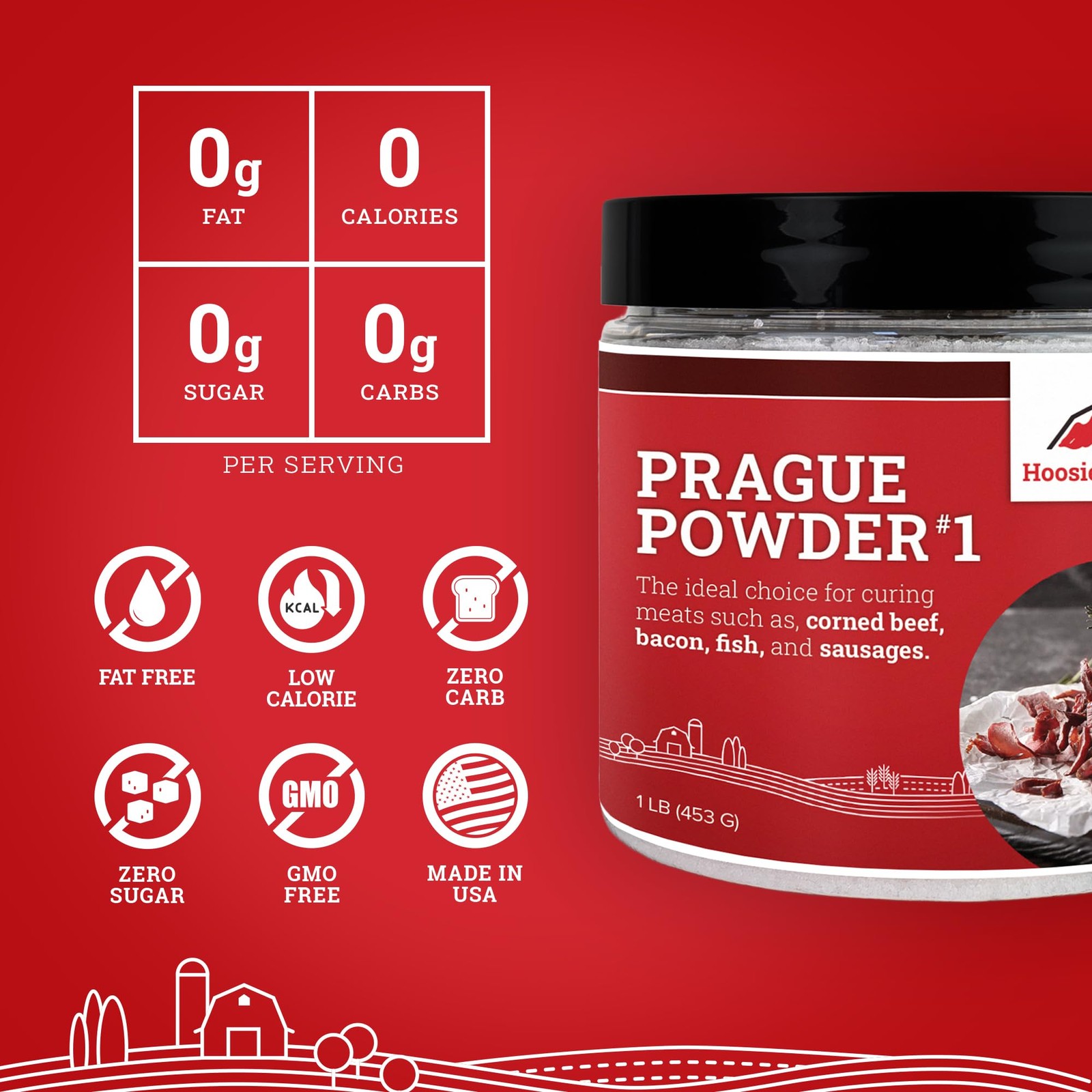 Hoosier Hill Farm Prague Powder No.1 Curing Salt, 16 Ounce (Pack of 1), Pink