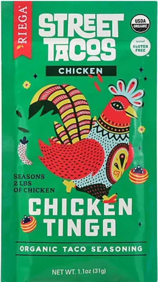 Riega Organic Chicken Tinga Street Taco Seasoning – Kosher, Vegan – 1.1 oz