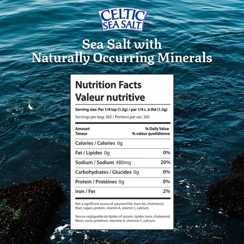 Light Grey Celtic Sea Salt Pound Resealable Bag–Additive-Free,Gluten-Free,454G
