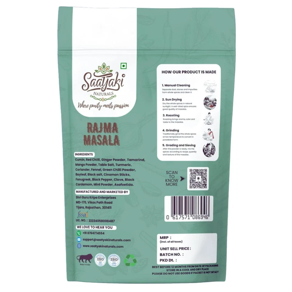 Saatyaki Naturals Jammu Rajma Masala -50gm