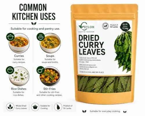 Dried Curry Leaves 0.4 Oz (11.34g) premium grade air fresh leaf whole |…