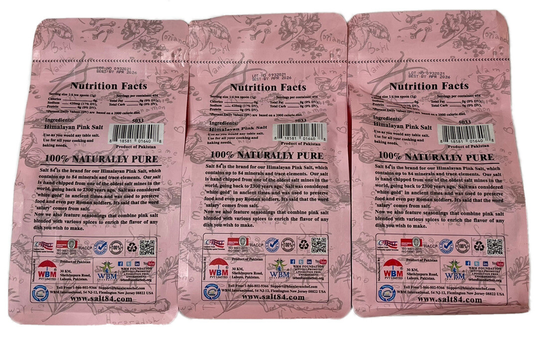 Himalayan Pink Salt Fine SALT 84 3 Pounds Factory Sealed Bags Expires Apr 2026