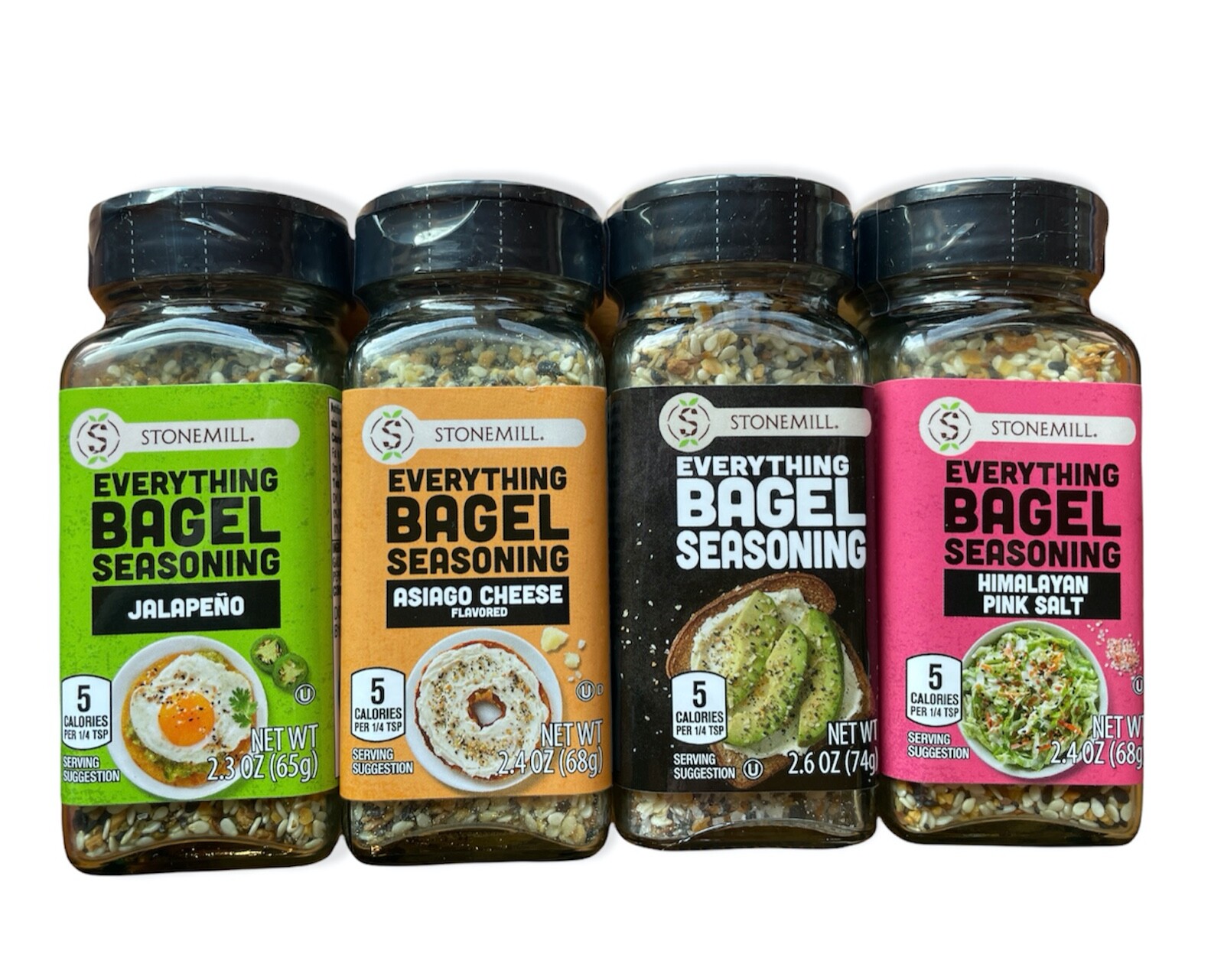 Everything Bagel Seasoning 4 Flavor Original Jalapeño Asiago Himalayan Pink Salt
