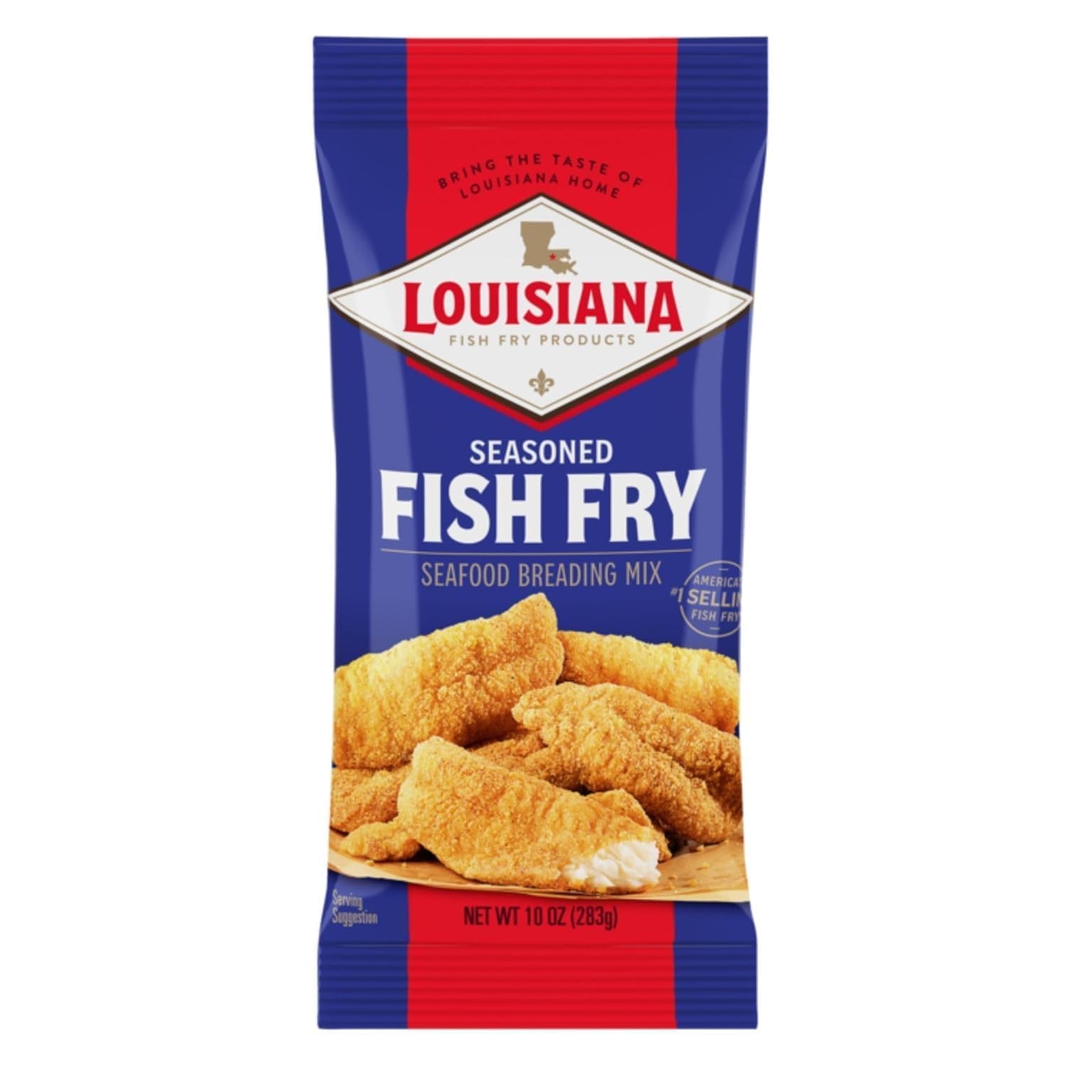 Louisiana Fish Fry, Seasoned Fish Fry, 10 oz (Pack of 3)